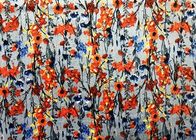 240GSM 94 Persen Polyester Velboa Fabric Warp Kintting Dicetak Untuk Gaun Wanita Blossom